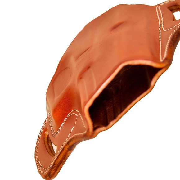 Gun Holster for Glock 17 & 19 OWB Real Leather Tan - Picture 3 of 7